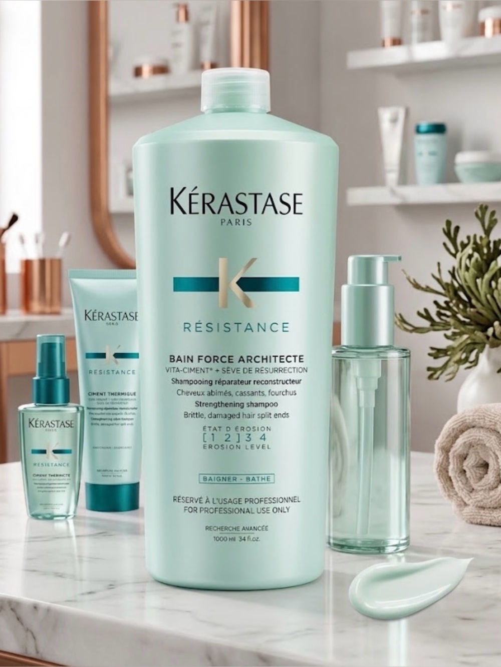 Kerastase Resistance Bain De Force Architecte Reconstructing Shampoo 1000ml/34oz